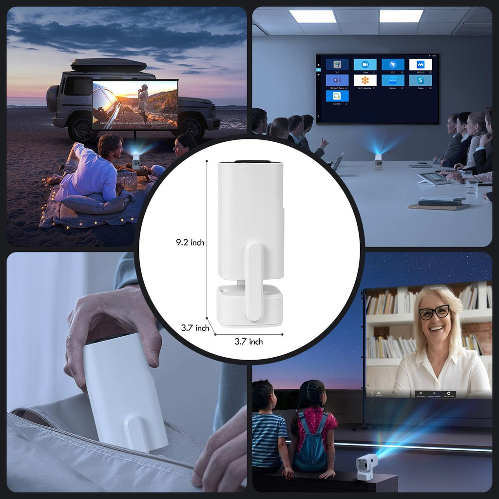 4K Portable Projector, SEPYMP 2025 Upgraded Android 13 Projector | 4K and 1080P HD | WiFi 6 and Bluetooth 5.2 | Compatible with TV Stick, PS5, Laptop, HDMI, USB